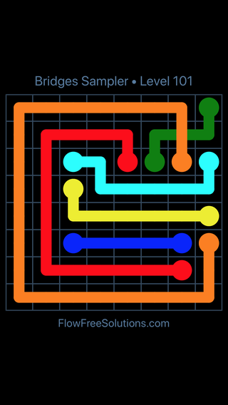 Solution and Answer to the Puzzle for Flow Free Bridges Sampler Level 11