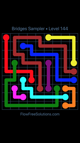 Solution and Answer to the Puzzle for Flow Free Bridges Sampler Level 24