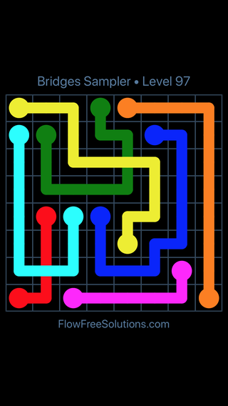 Solution and Answer to the Puzzle for Flow Free Bridges Sampler Level 7
