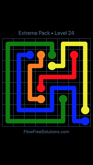 Solution and Answer to the Puzzle for Flow Free Extreme Pack Level 24