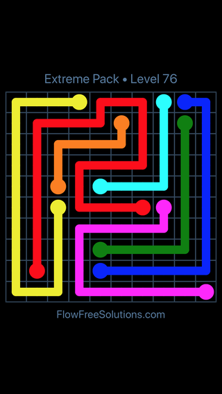 Solution and Answer to the Puzzle for Flow Free Extreme Pack Level 16