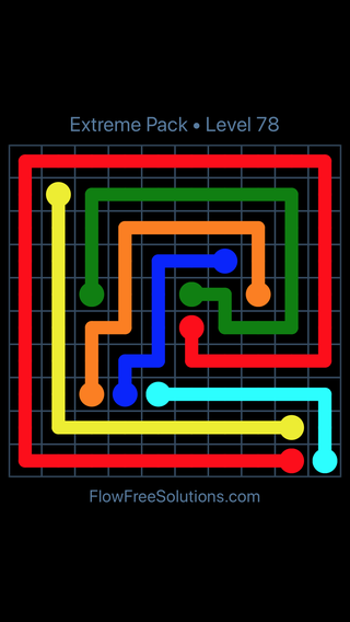Solution and Answer to the Puzzle for Flow Free Extreme Pack Level 18