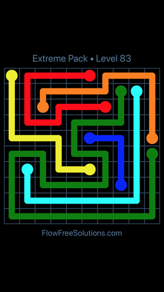 Solution and Answer to the Puzzle for Flow Free Extreme Pack Level 23