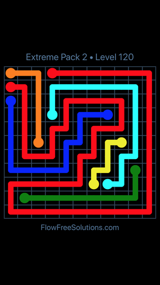 Solution and Answer to the Puzzle for Flow Free Extreme Pack 2 Level 30