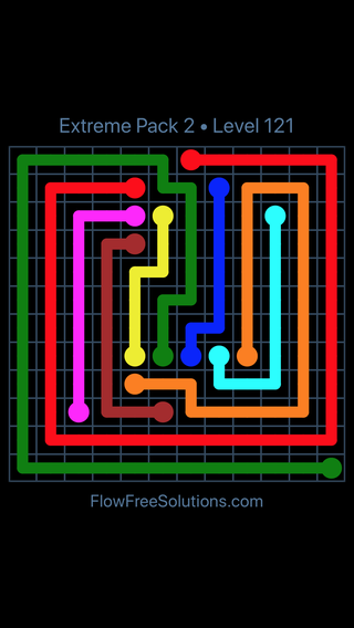 Solution and Answer to the Puzzle for Flow Free Extreme Pack 2 Level 1