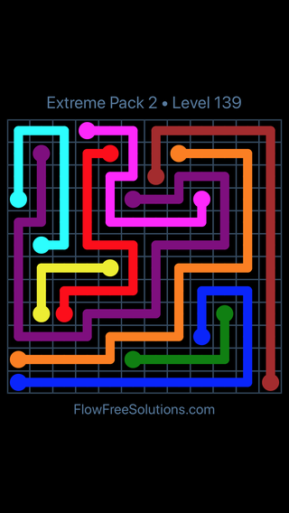 Solution and Answer to the Puzzle for Flow Free Extreme Pack 2 Level 19