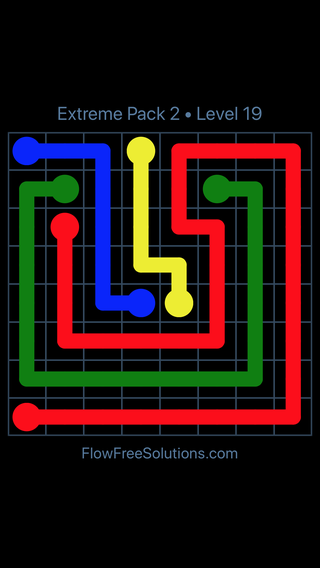 Solution and Answer to the Puzzle for Flow Free Extreme Pack 2 Level 19