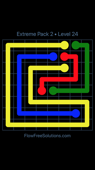 Solution and Answer to the Puzzle for Flow Free Extreme Pack 2 Level 24