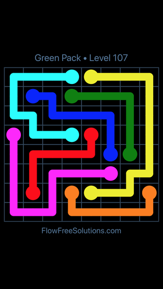 Solution and Answer to the Puzzle for Flow Free Green Pack Level 17