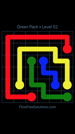 Solution and Answer to the Puzzle for Flow Free Green Pack Level 22