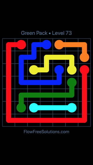 Solution and Answer to the Puzzle for Flow Free Green Pack Level 13