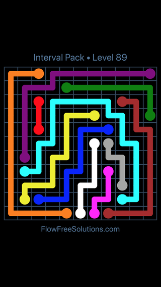 Solution and Answer to the Puzzle for Flow Free Interval Pack Level 89
