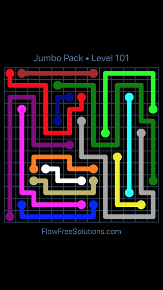 Solution and Answer to the Puzzle for Flow Free Jumbo Pack Level 11
