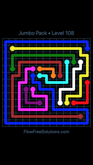Solution and Answer to the Puzzle for Flow Free Jumbo Pack Level 18