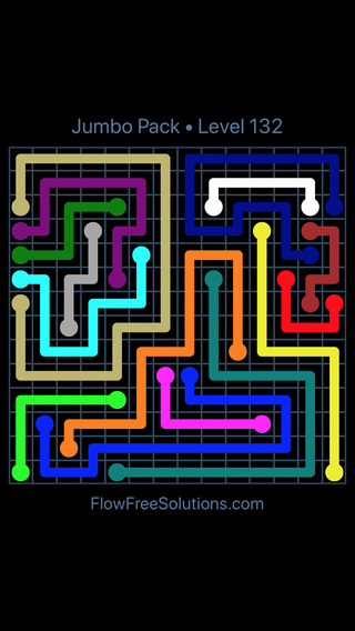 Solution and Answer to the Puzzle for Flow Free Jumbo Pack Level 12