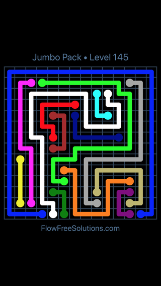 Solution and Answer to the Puzzle for Flow Free Jumbo Pack Level 25