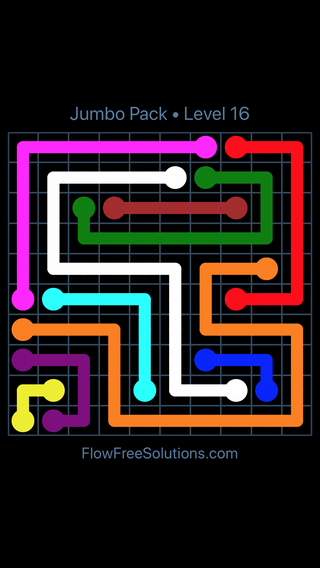 Flow Free Jumbo Pack Level 16 Puzzle Solution And Answer Flow Free Solutions