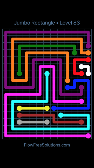 Solution and Answer to the Puzzle for Flow Free Jumbo Rectangle Level 83