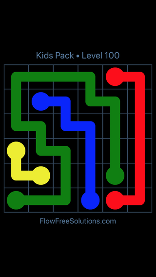 Solution and Answer to the Puzzle for Flow Free Kids Pack Level 40