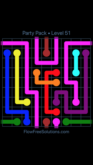 Apartment team salty Flow Free Party Pack Level 51 Puzzle Solution and Answer - Flow Free  Solutions