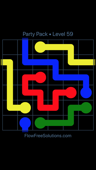 Solution and Answer to the Puzzle for Flow Free Party Pack Level 59