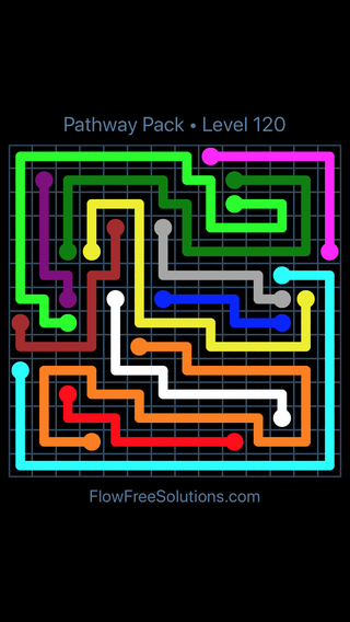 Solution and Answer to the Puzzle for Flow Free Pathway Pack Level 120