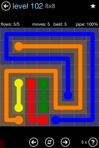 Flow Free Solutions - Flow Rainbow Pack Set 5x5 Level 102