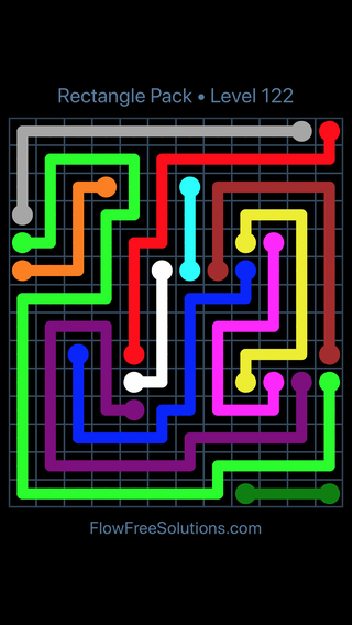 Solution and Answer to the Puzzle for Flow Free Rectangle Pack Level 122
