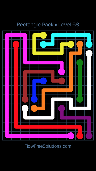 Solution and Answer to the Puzzle for Flow Free Rectangle Pack Level 68