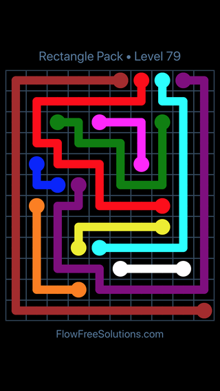 Solution and Answer to the Puzzle for Flow Free Rectangle Pack Level 79