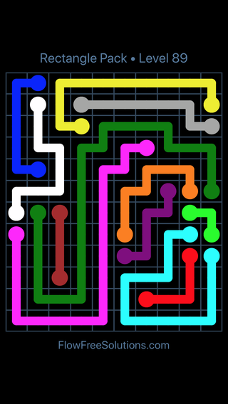 Solution and Answer to the Puzzle for Flow Free Rectangle Pack Level 89