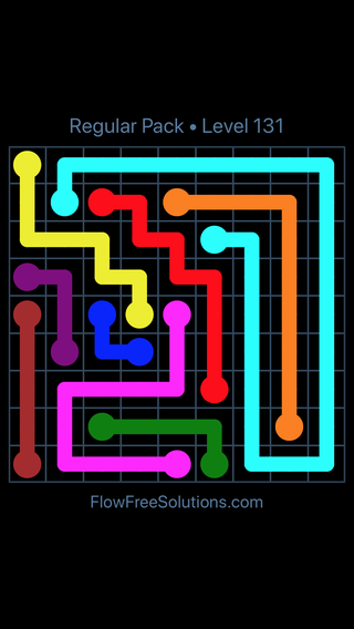 Solution and Answer to the Puzzle for Flow Free Regular Pack Level 11