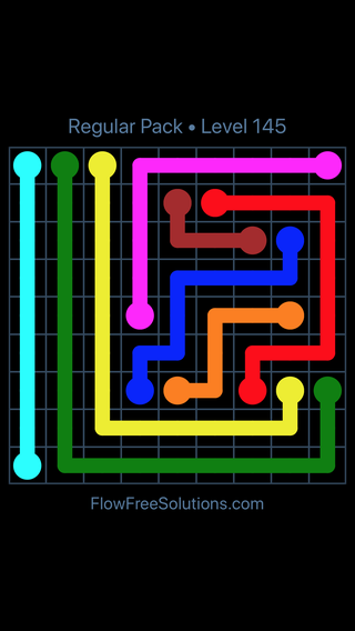 Solution and Answer to the Puzzle for Flow Free Regular Pack Level 25