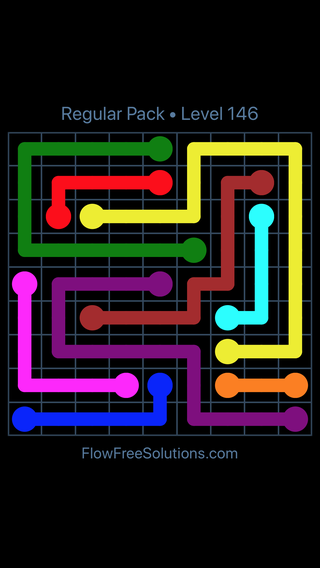 Solution and Answer to the Puzzle for Flow Free Regular Pack Level 26