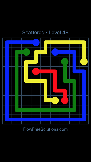 Solution and Answer to the Puzzle for Flow Free Scattered Pack Level 48