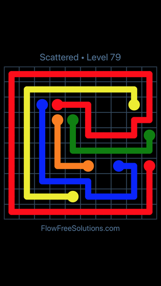 Solution and Answer to the Puzzle for Flow Free Scattered Pack Level 79