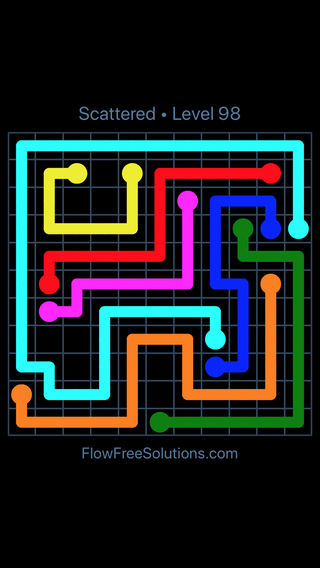 Flow Free Scattered Pack 11 X 11 Level 98 Puzzle Solution and Answer ...