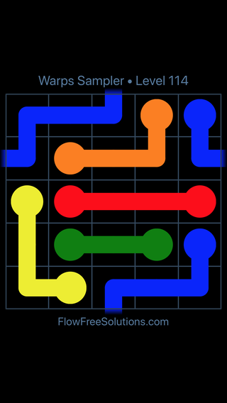 Solution and Answer to the Puzzle for Flow Free Warps Sampler Level 114