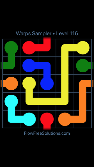Solution and Answer to the Puzzle for Flow Free Warps Sampler Level 116