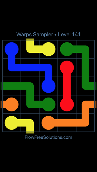 Solution and Answer to the Puzzle for Flow Free Warps Sampler Level 141