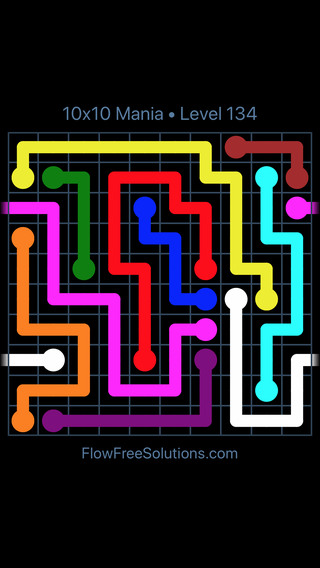 Solution and Answer to the Puzzle for Warps 10x10 Mania Level 134