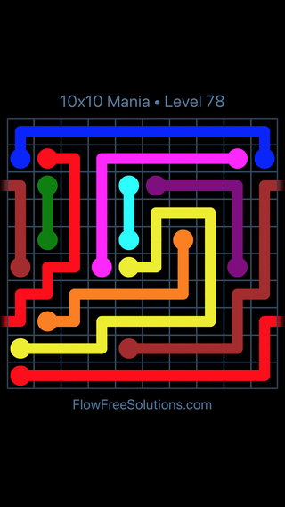 Solution and Answer to the Puzzle for Warps 10x10 Mania Level 78