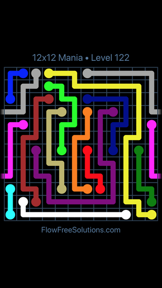 Solution and Answer to the Puzzle for Warps 12x12 Mania Level 122