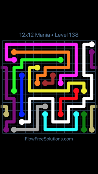 Solution and Answer to the Puzzle for Warps 12x12 Mania Level 138