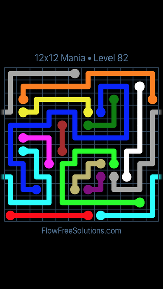 Solution and Answer to the Puzzle for Warps 12x12 Mania Level 82