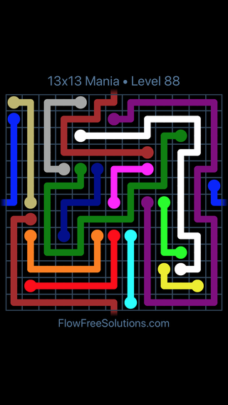 Solution and Answer to the Puzzle for Warps 13x13 Mania Level 88