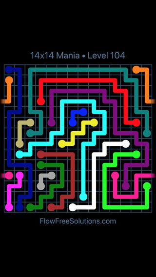 Solution and Answer to the Puzzle for Warps 14x14 Mania Level 104