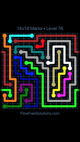 Solution and Answer to the Puzzle for Warps 14x14 Mania Level 74
