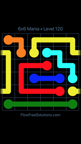 Solution and Answer to the Puzzle for Warps 6x6 Mania Level 120