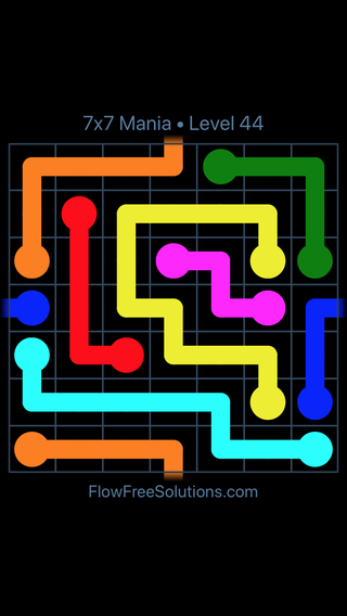 Solution and Answer to the Puzzle for Warps 7x7 Mania Level 44